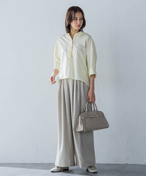 LAUTREAMONT（ロートレアモン）の「タックワイドパンツ≪セットアップ対応/洗濯機で洗える≫（その他パンツ・レディース・チャコールグレー/ピンク/ベージュ・7号/9号/11号）」の17枚目の写真