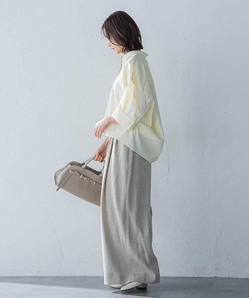 LAUTREAMONT（ロートレアモン）の「タックワイドパンツ≪セットアップ対応/洗濯機で洗える≫（その他パンツ・レディース・チャコールグレー/ピンク/ベージュ・7号/9号/11号）」の18枚目の写真