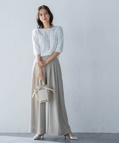 LAUTREAMONT（ロートレアモン）の「タックワイドパンツ≪セットアップ対応/洗濯機で洗える≫（その他パンツ・レディース・チャコールグレー/ピンク/ベージュ・7号/9号/11号）」の22枚目の写真