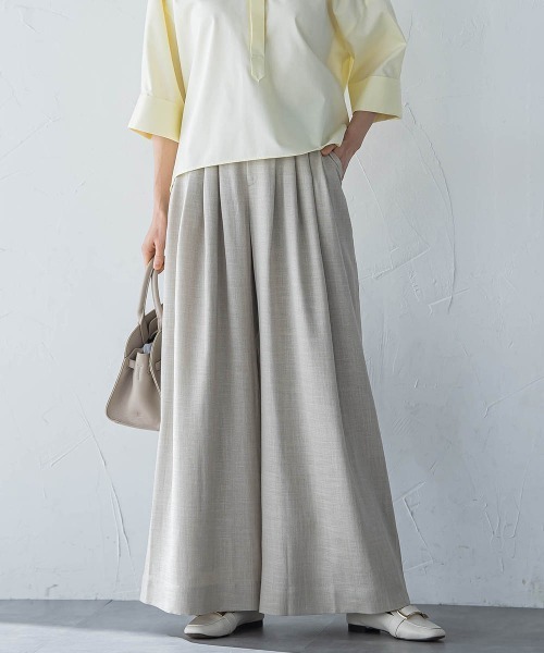 LAUTREAMONT（ロートレアモン）の「タックワイドパンツ≪セットアップ対応/洗濯機で洗える≫（その他パンツ・レディース・チャコールグレー/ピンク/ベージュ・7号/9号/11号）」の12枚目の写真