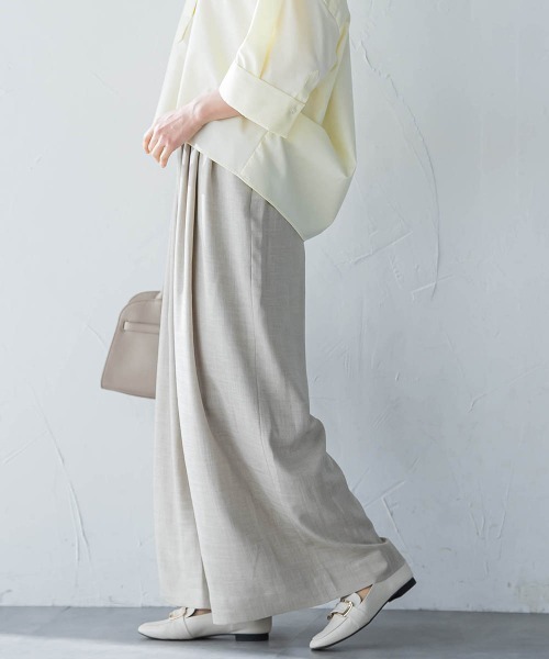 LAUTREAMONT（ロートレアモン）の「タックワイドパンツ≪セットアップ対応/洗濯機で洗える≫（その他パンツ・レディース・チャコールグレー/ピンク/ベージュ・7号/9号/11号）」の14枚目の写真