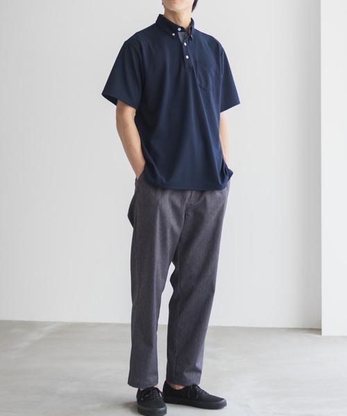 【ONLY】ネイビー 、グリーン２着セット ボタンダウン ポロシャツ　48サイズ ONLY】ネイビー 、グリーン2着セット ボタンダウン ポロシャツ