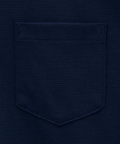 NAVY（ネイビー）の「【接触冷感 抗菌防臭】NAVY SARARI リップルボタンダウン カットポロシャツ（ポロシャツ・メンズ・オフホワイト/ネイビー・S/M/L/XL）」の13枚目の写真