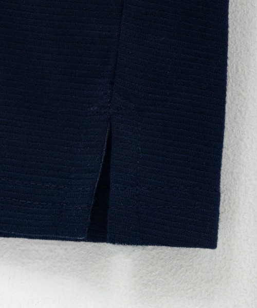 NAVY（ネイビー）の「【接触冷感 抗菌防臭】NAVY SARARI リップルボタンダウン カットポロシャツ（ポロシャツ・メンズ・オフホワイト/ネイビー・S/M/L/XL）」の14枚目の写真