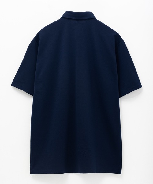 NAVY（ネイビー）の「【接触冷感 抗菌防臭】NAVY SARARI リップルボタンダウン カットポロシャツ（ポロシャツ・メンズ・オフホワイト/ネイビー・S/M/L/XL）」の16枚目の写真