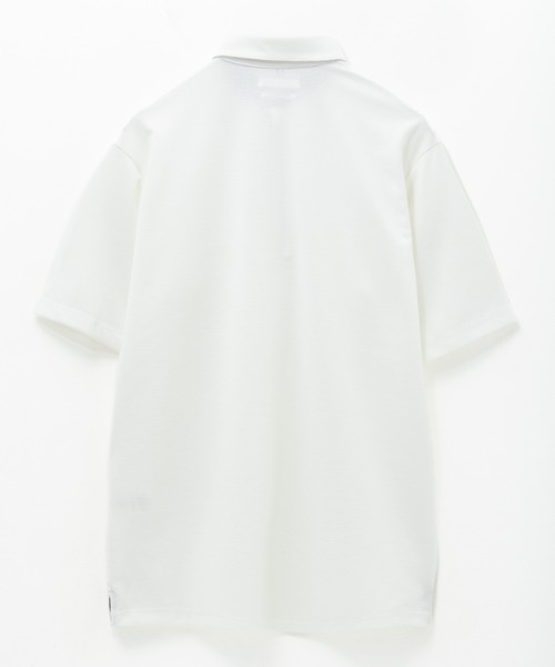 NAVY（ネイビー）の「【接触冷感 抗菌防臭】NAVY SARARI リップルボタンダウン カットポロシャツ（ポロシャツ・メンズ・オフホワイト/ネイビー・S/M/L/XL）」の15枚目の写真