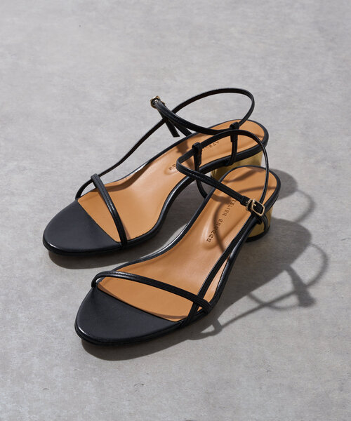 La boutique BonBon（ラブティックボンボン）の「メタリックヒールサンダル（サンダル・レディース・ブラック/ゴールド・23cm/23.5cm/24cm/24.5cm）」の4枚目の写真