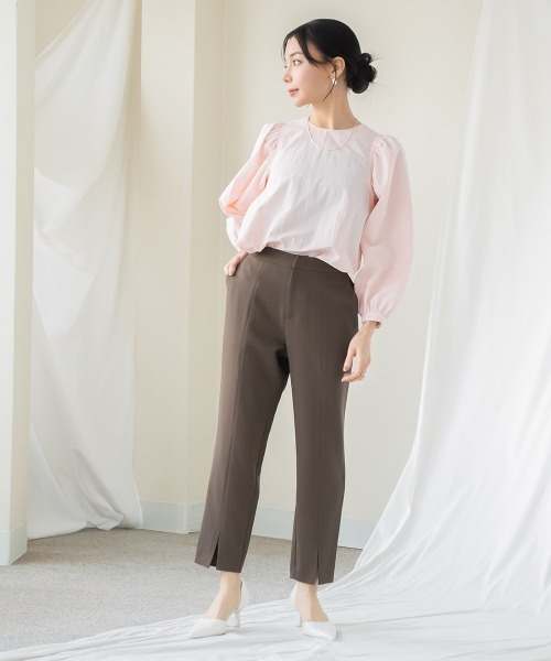 Petitjo（プッチージョ）の「小さいサイズ　フロントスリットテーパードパンツ　低身長さん・小柄女性（その他パンツ・レディース・ブラック/ブラウン・PSS/PS/PM/PL）」の7枚目の写真