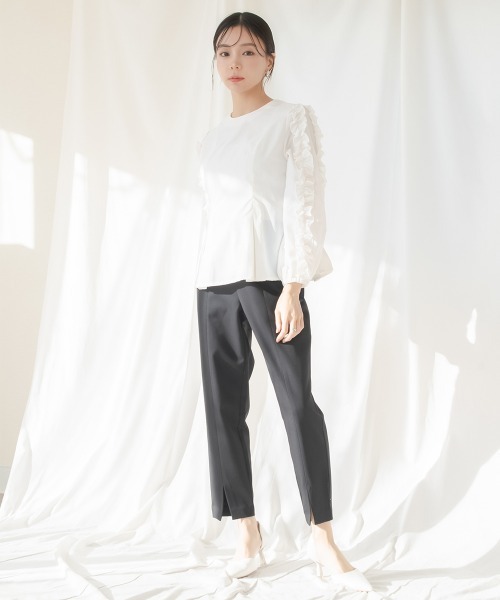 Petitjo（プッチージョ）の「小さいサイズ　フロントスリットテーパードパンツ　低身長さん・小柄女性（その他パンツ・レディース・ブラック/ブラウン・PSS/PS/PM/PL）」の8枚目の写真