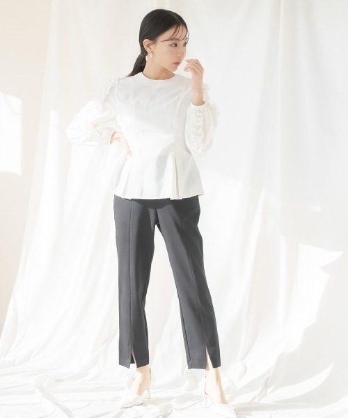 Petitjo（プッチージョ）の「小さいサイズ　フロントスリットテーパードパンツ　低身長さん・小柄女性（その他パンツ・レディース・ブラック/ブラウン・PSS/PS/PM/PL）」の10枚目の写真