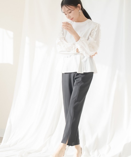 Petitjo（プッチージョ）の「小さいサイズ　フロントスリットテーパードパンツ　低身長さん・小柄女性（その他パンツ・レディース・ブラック/ブラウン・PSS/PS/PM/PL）」の11枚目の写真