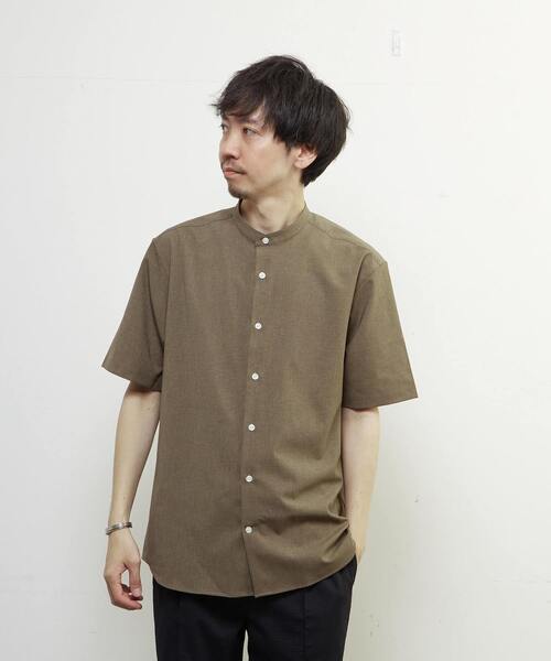 MEN'S MELROSE（メンズメルローズ）の「トラベストトロピカルバンドカラー半袖シャツ（シャツ/ブラウス・メンズ・ミント/ネイビー/ライトブラウン・2/3/4）」の2枚目の写真