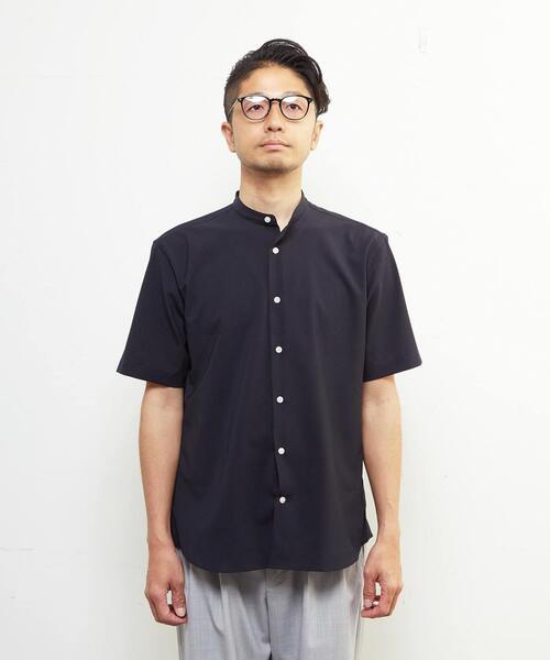 MEN'S MELROSE（メンズメルローズ）の「トラベストトロピカルバンドカラー半袖シャツ（シャツ/ブラウス・メンズ・ミント/ネイビー/ライトブラウン・2/3/4）」の5枚目の写真