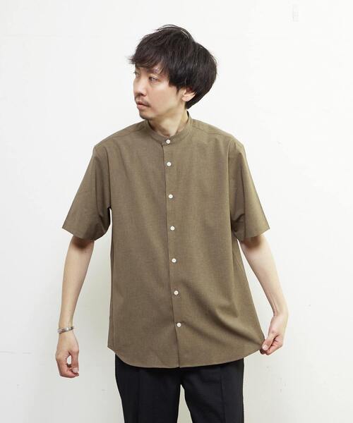 MEN'S MELROSE（メンズメルローズ）の「トラベストトロピカルバンドカラー半袖シャツ（シャツ/ブラウス・メンズ・ミント/ネイビー/ライトブラウン・2/3/4）」の22枚目の写真