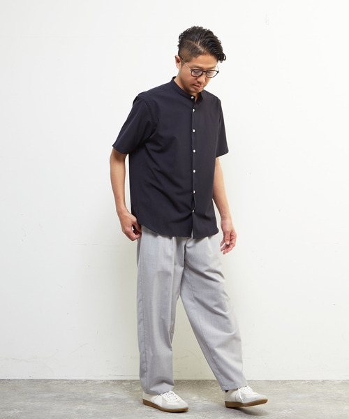 MEN'S MELROSE（メンズメルローズ）の「トラベストトロピカルバンドカラー半袖シャツ（シャツ/ブラウス・メンズ・ミント/ネイビー/ライトブラウン・2/3/4）」の4枚目の写真