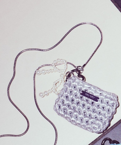 【UNSTEADYMARKET】テディバニー ミニバックパック Keyring 2色 編み編みミニショルダーバッグ[tiny tiny(ティニーティニー