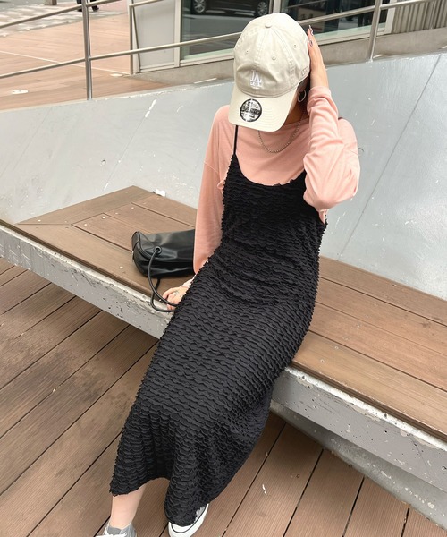 Futier land(フューティアランド)の「チビフリルキャミワンピース(ワンピース・レディース・ブラック/ホワイト・LARGE/MEDIUM)」の10枚目の写真