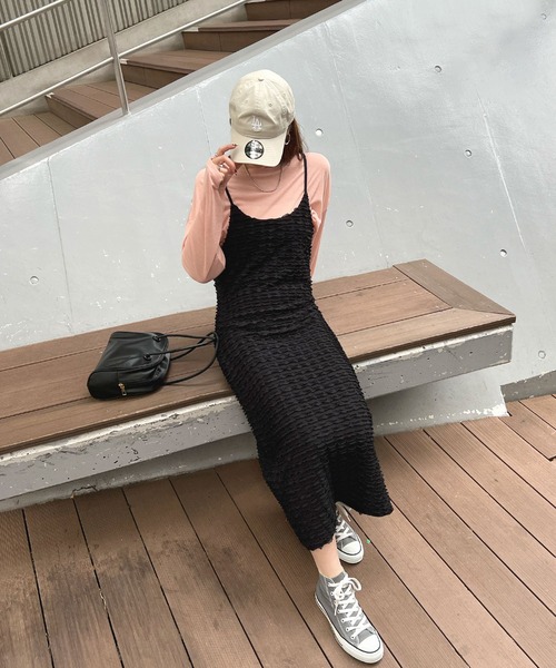 Futier land(フューティアランド)の「チビフリルキャミワンピース(ワンピース・レディース・ブラック/ホワイト・LARGE/MEDIUM)」の8枚目の写真