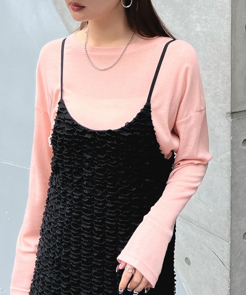 Futier land(フューティアランド)の「チビフリルキャミワンピース(ワンピース・レディース・ブラック/ホワイト・LARGE/MEDIUM)」の5枚目の写真