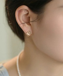 YU-KA:レトロスクエアデザインイヤリング retro square design earring