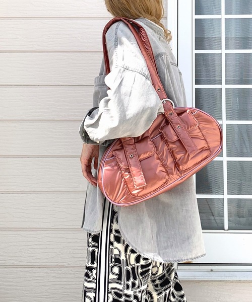 Casselini（キャセリーニ）の「ナイロンミニボストン（ボストンバッグ・レディース・コーラルピンク/ブラック・ONE SIZE）」の7枚目の写真