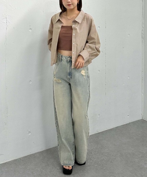 archives(アルシーヴ)の「2wayオフショルストライプシャツ(シャツ/ブラウス・レディース・ブルー/サックスブルー/ベージュ・MEDIUM)」の16枚目の写真