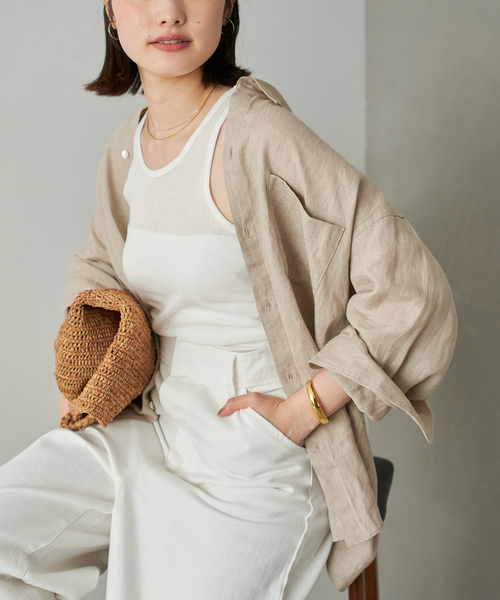 セール】Linen Big シャツ（シャツ/ブラウス）｜Plage