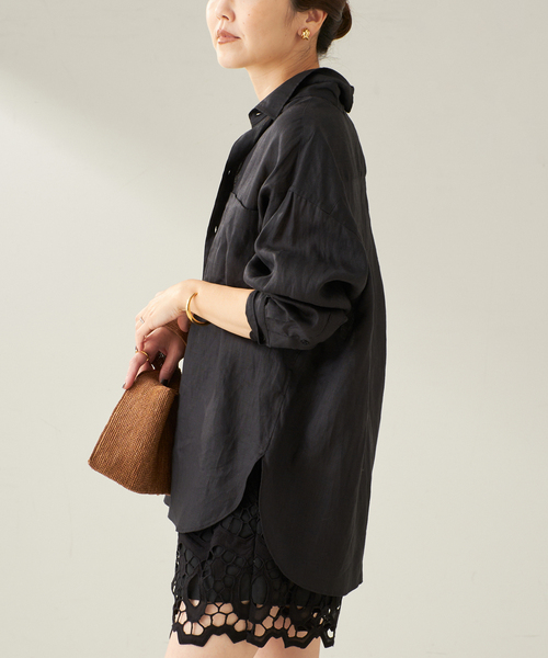 plage（プラージュ）の「Linen Big シャツ（シャツ/ブラウス・レディース・イエロー系その他/アイボリー/ブラック・FREE）」の20枚目の写真