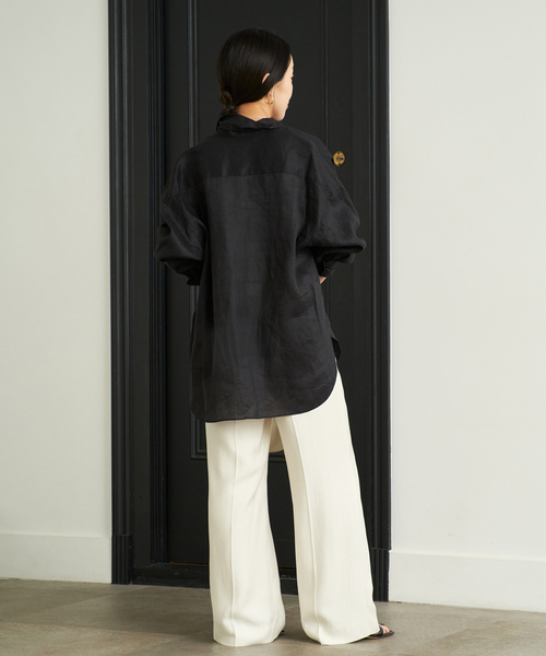 plage（プラージュ）の「Linen Big シャツ（シャツ/ブラウス・レディース・イエロー系その他/アイボリー/ブラック・FREE）」の17枚目の写真