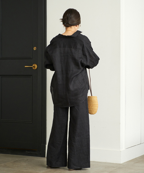 plage（プラージュ）の「Linen Big シャツ（シャツ/ブラウス・レディース・イエロー系その他/アイボリー/ブラック・FREE）」の11枚目の写真