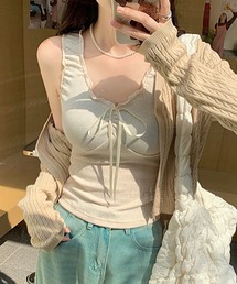 VIBGYOR | リボンギャザー タンクトップ(CZ)(タンクトップ)