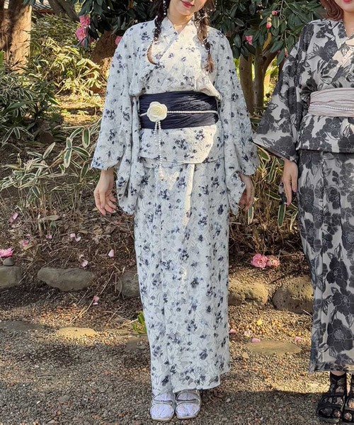 AS KNOW AS plus（アズノゥアズプラス）の「●マルチデザイン浴衣 3点セット(キャミワンピース・羽織り・兵児帯)（浴衣・レディース・ブルー系/ブラック系/ピンク系・FREE）」の13枚目の写真