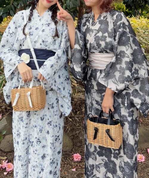 AS KNOW AS plus マルチデザイン浴衣3セット ○マルチデザイン浴衣 3点セット(キャミワンピース・羽織り