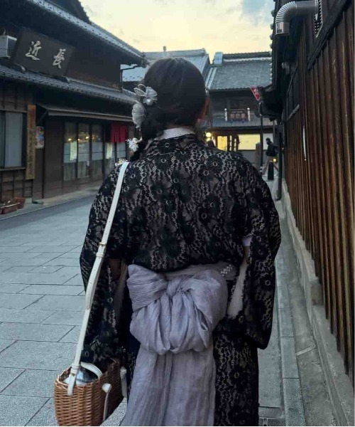 AS KNOW AS plus（アズノゥアズプラス）の「●レースデザイン浴衣 3点セット(キャミワンピース・羽織り・兵児帯)（浴衣・レディース・ブルー系/ブラック系/ピンク系/ブラック系その他/ブルー系その他/ブラック系1・FREE）」の19枚目の写真