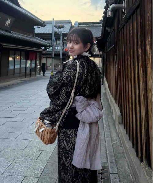 AS KNOW AS plus（アズノゥアズプラス）の「●レースデザイン浴衣 3点セット(キャミワンピース・羽織り・兵児帯)（浴衣・レディース・ブルー系/ブラック系/ピンク系/ブラック系その他/ブルー系その他/ブラック系1・FREE）」の20枚目の写真