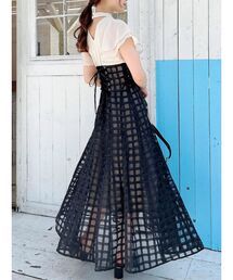 dazzlin | 【WEB限定】シアーチェックコルセットワンピース(ワンピース)