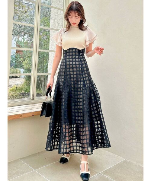 dazzlin（ダズリン）の「【WEB限定】シアーチェックコルセット