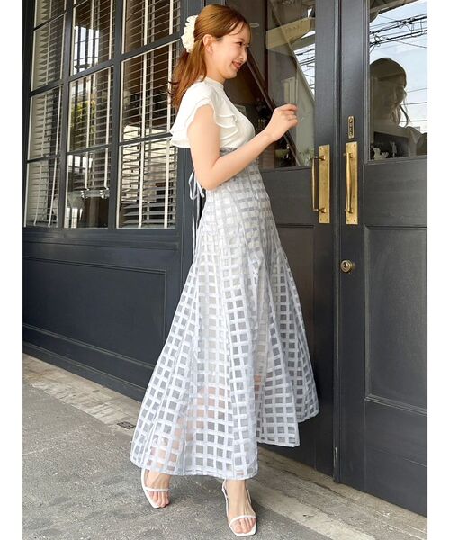 dazzlin MIXレースドレス Sサイズ オフホワイト dazzlin