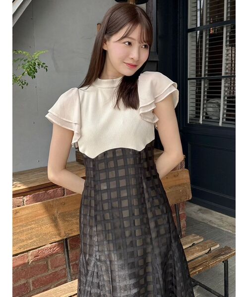 dazzlin シアーチェックコルセットワンピース WEB限定】シアーチェックコルセットワンピース（ワンピース