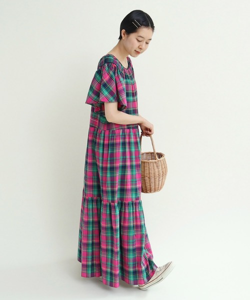＆ellecy 猫マドラスチェックワンピース ANY SIS 【泉里香さん着用】マドラスチェック ワンピース