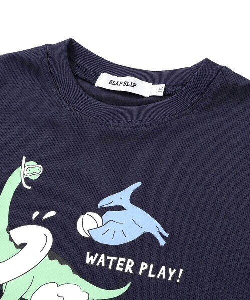 SLAP SLIP（スラップスリップ）の「【水にぬれると色が変わる！？】恐竜水遊びプリントTシャツ(80~130cm)（Tシャツ/カットソー・キッズ・ネイビー/グリーン・90cm/100cm/80ｃｍ/130cm/110cm/120cm）」の9枚目の写真