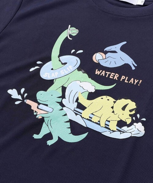 SLAP SLIP（スラップスリップ）の「【水にぬれると色が変わる！？】恐竜水遊びプリントTシャツ(80~130cm)（Tシャツ/カットソー・キッズ・ネイビー/グリーン・90cm/100cm/80ｃｍ/130cm/110cm/120cm）」の12枚目の写真