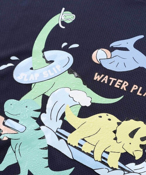 SLAP SLIP（スラップスリップ）の「【水にぬれると色が変わる！？】恐竜水遊びプリントTシャツ(80~130cm)（Tシャツ/カットソー・キッズ・ネイビー/グリーン・90cm/100cm/80ｃｍ/130cm/110cm/120cm）」の13枚目の写真
