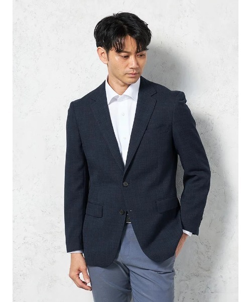 HARUYAMA(ハルヤマ)の「【ストレッチ】ジャケット 2つボタン 高通気 軽量 リッケンバッカー(テーラードジャケット・メンズ・ネイビー・BB6/BB4/AB7/AB6/AB5/AB4/BB7/BB5)」の1枚目の写真