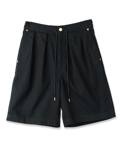 CULLNI(クルニ)の「2TUCK DRAWSTRING SHORT PANTS(デニムパンツ・メンズ・ダークインディゴブルー/アイボリー/ブラック・1/2)」の8枚目の写真