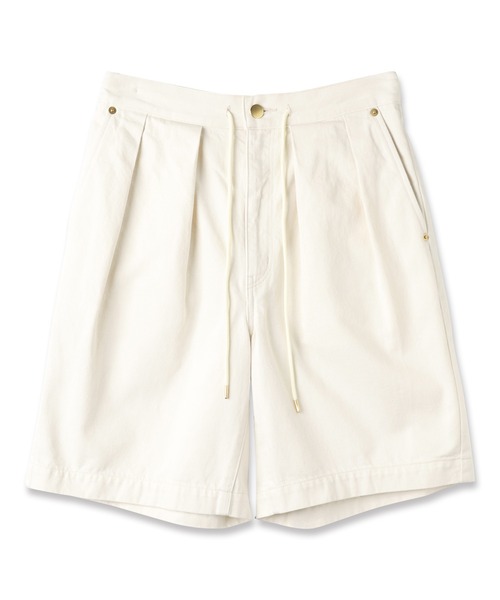 CULLNI(クルニ)の「2TUCK DRAWSTRING SHORT PANTS(デニムパンツ・メンズ・ダークインディゴブルー/アイボリー/ブラック・1/2)」の18枚目の写真