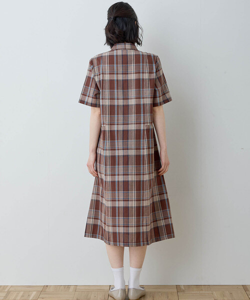 DECOY SINCE 1981（デコイシンスイチキュウハチイチ）の「チェックワンピース（ワンピース・レディース・ブラウン/ネイビー・11号/9号/13号）」の7枚目の写真