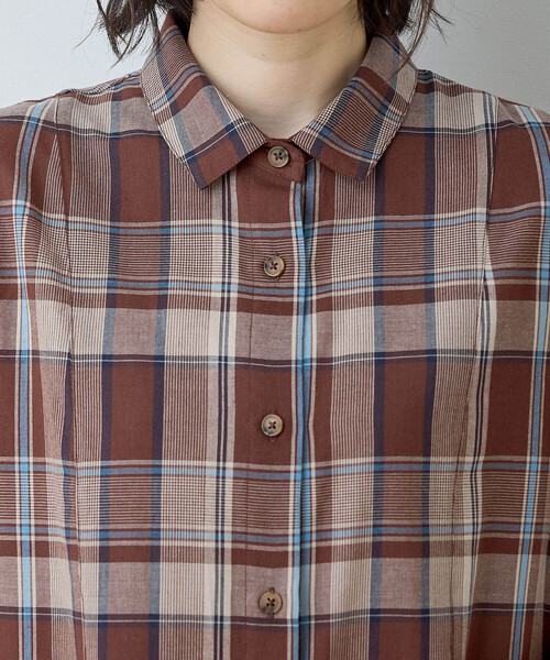 DECOY SINCE 1981（デコイシンスイチキュウハチイチ）の「チェックワンピース（ワンピース・レディース・ブラウン/ネイビー・11号/9号/13号）」の6枚目の写真