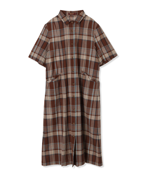 DECOY SINCE 1981（デコイシンスイチキュウハチイチ）の「チェックワンピース（ワンピース・レディース・ブラウン/ネイビー・11号/9号/13号）」の18枚目の写真