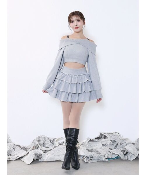 EATME（イートミー）の「オフショルレーススウェットTOP（Tシャツ/カットソー・レディース・グレー/ブラック/ネイビー・FREE）」の8枚目の写真